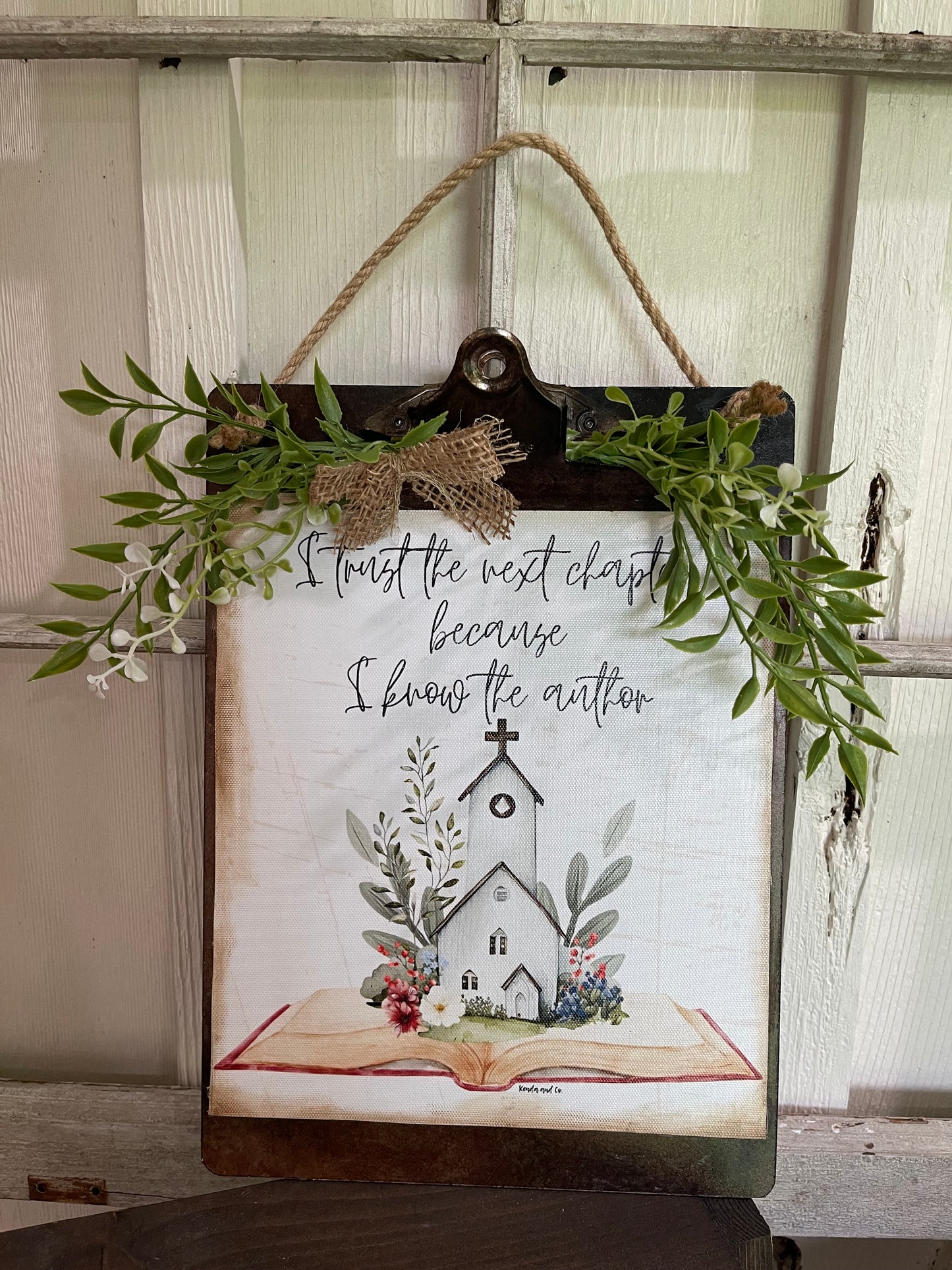 Rustic clipboard canvas art