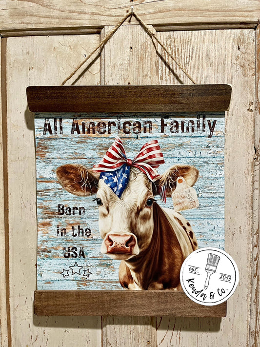 Personalized patriotic cow