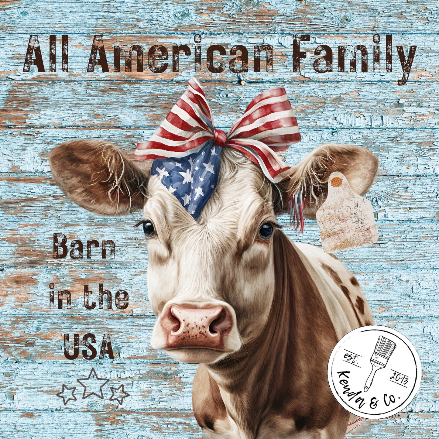 Personalized patriotic cow