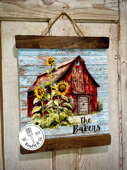 Personalized Sunflower Barn