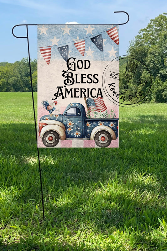 God Bless America garden flag